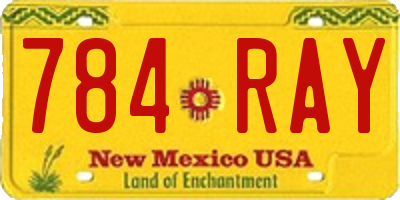 NM license plate 784RAY