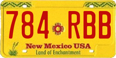 NM license plate 784RBB