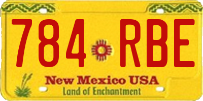NM license plate 784RBE