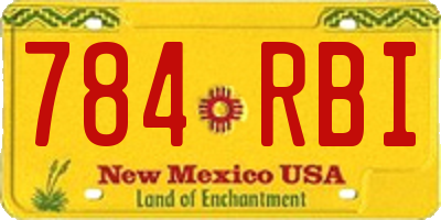 NM license plate 784RBI