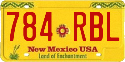 NM license plate 784RBL