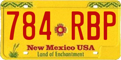 NM license plate 784RBP