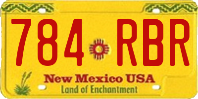 NM license plate 784RBR