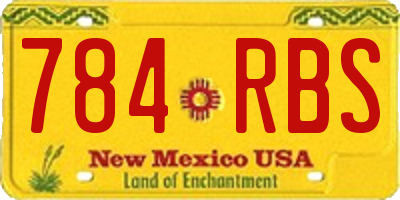 NM license plate 784RBS