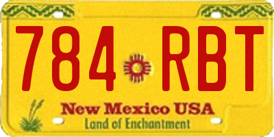 NM license plate 784RBT