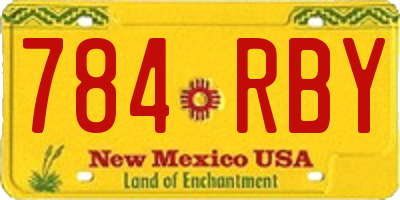 NM license plate 784RBY