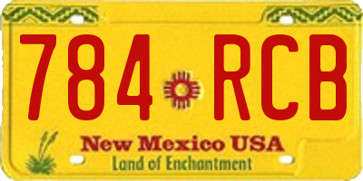 NM license plate 784RCB