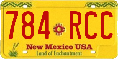 NM license plate 784RCC