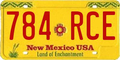 NM license plate 784RCE
