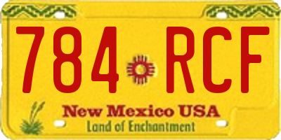 NM license plate 784RCF