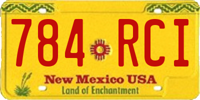 NM license plate 784RCI