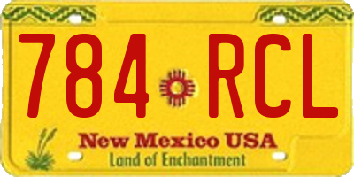 NM license plate 784RCL