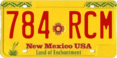 NM license plate 784RCM