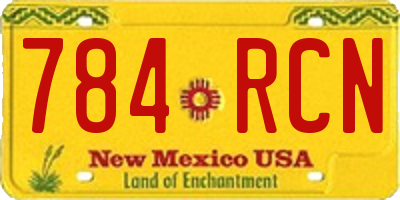 NM license plate 784RCN