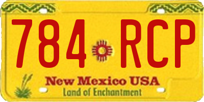 NM license plate 784RCP