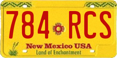 NM license plate 784RCS