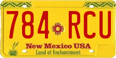 NM license plate 784RCU