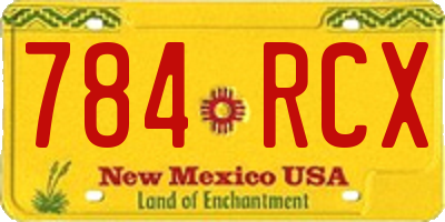 NM license plate 784RCX