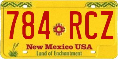 NM license plate 784RCZ