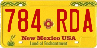NM license plate 784RDA