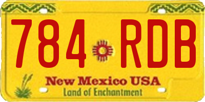 NM license plate 784RDB