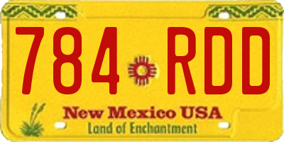 NM license plate 784RDD