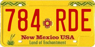NM license plate 784RDE