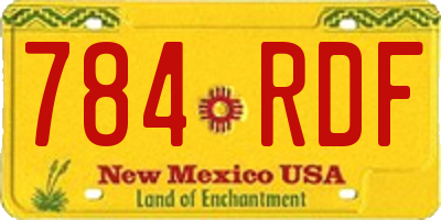 NM license plate 784RDF