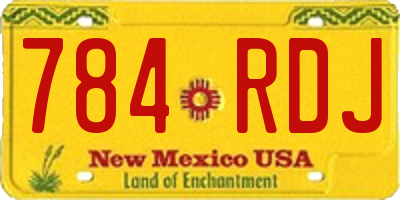 NM license plate 784RDJ