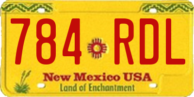 NM license plate 784RDL