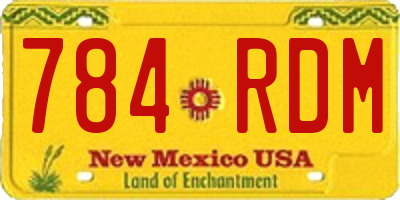 NM license plate 784RDM
