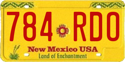 NM license plate 784RDO