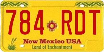 NM license plate 784RDT