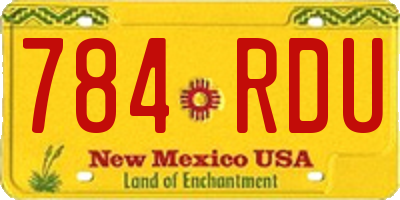 NM license plate 784RDU
