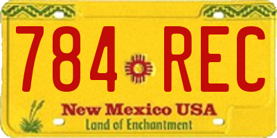 NM license plate 784REC