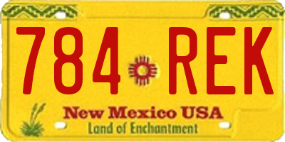 NM license plate 784REK
