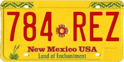 NM license plate 784REZ