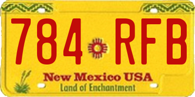 NM license plate 784RFB