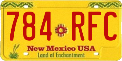 NM license plate 784RFC