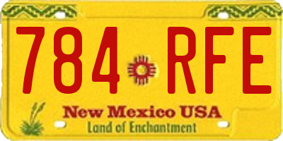 NM license plate 784RFE