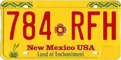 NM license plate 784RFH