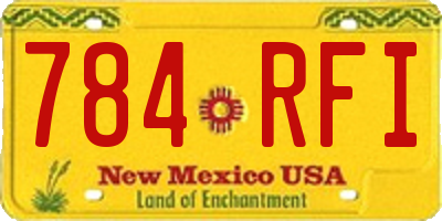 NM license plate 784RFI