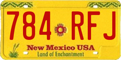 NM license plate 784RFJ