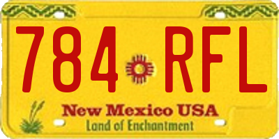 NM license plate 784RFL