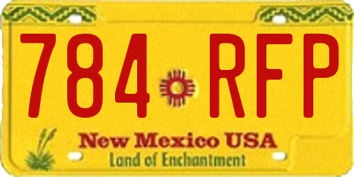 NM license plate 784RFP