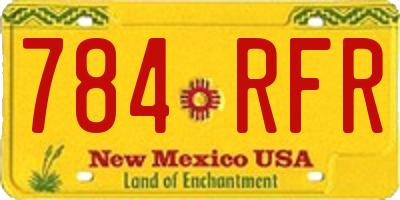 NM license plate 784RFR