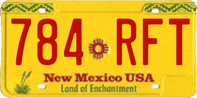 NM license plate 784RFT