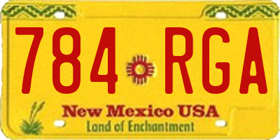 NM license plate 784RGA
