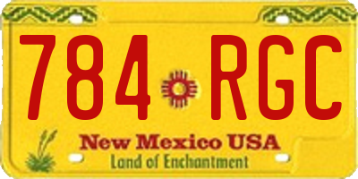 NM license plate 784RGC