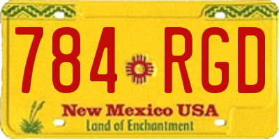 NM license plate 784RGD